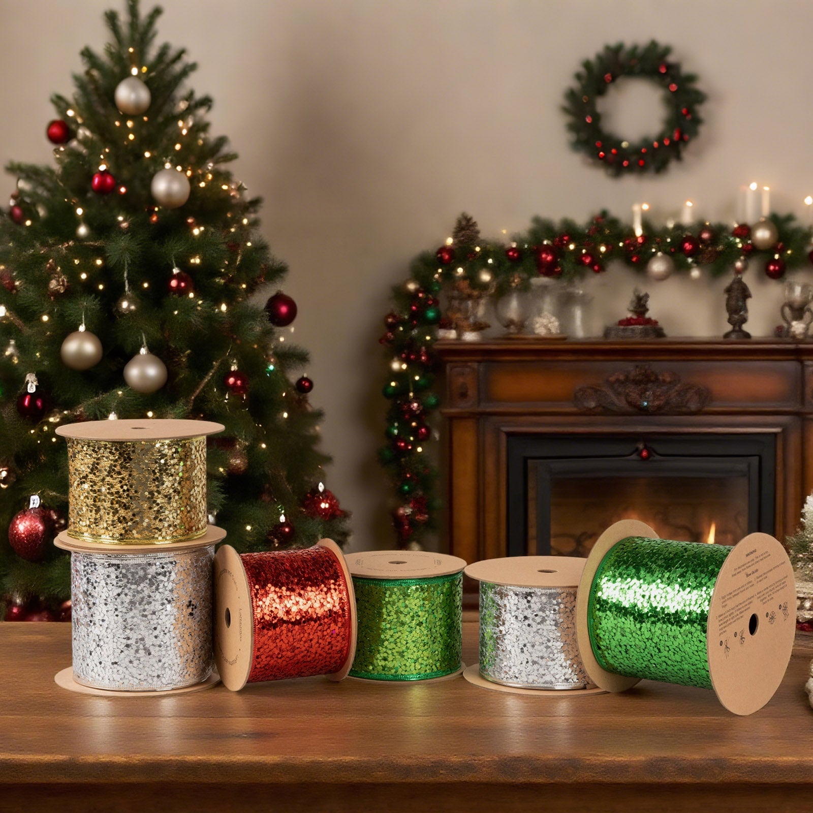 Tinsel-Wired-Ribbon LaRibbons and Crafts