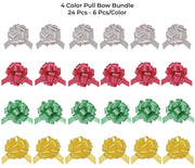 6" Poly Pull Bow Assortment | Green/White/Red/Yellow