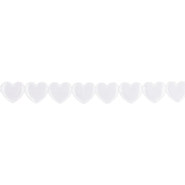 3/4" Ultra Sonic Trim | White Side By Side Hearts | 10 Yard Roll