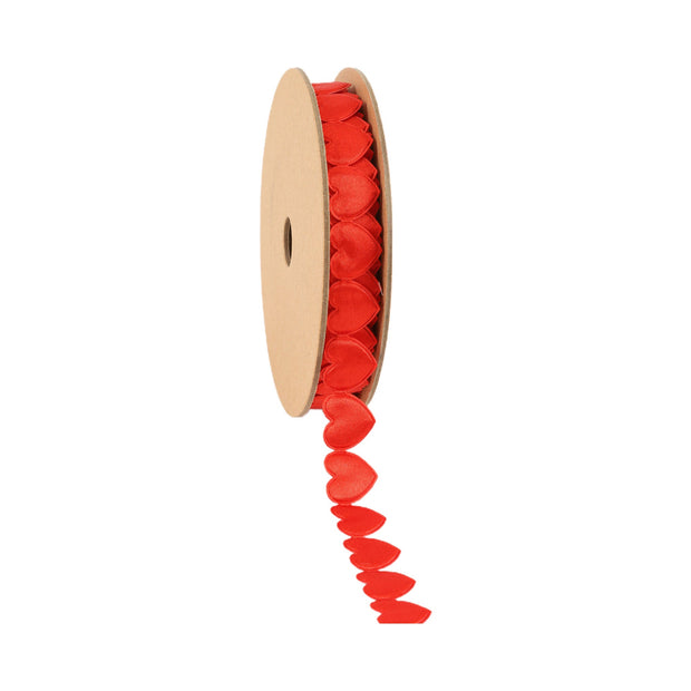 3/4" Ultra Sonic Trim | Red Side By Side Hearts | 10 Yard Roll