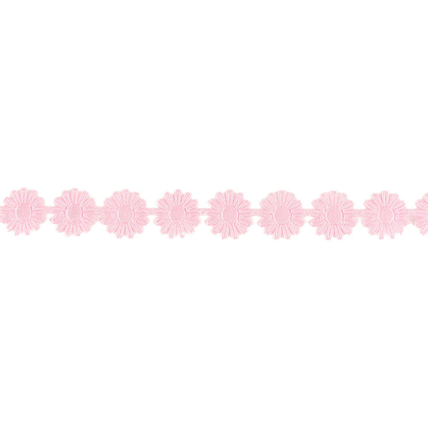 3/4" Ultra Sonic Trim | Pastel Pink Daisy Flower | 10 Yard Roll