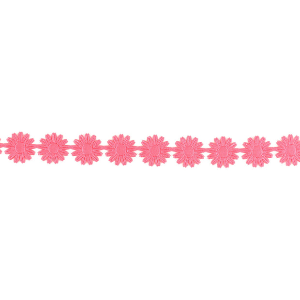 3/4" Ultra Sonic Trim | Hot Pink Daisy Flower | 10 Yard Roll