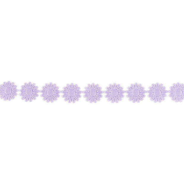3/4" Ultra Sonic Trim | Lavender Daisy Flower | 10 Yard Roll