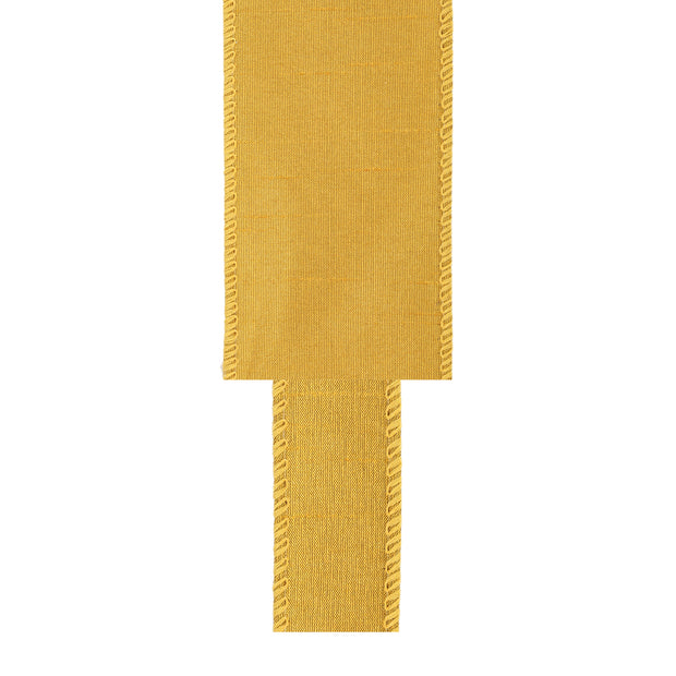 2 1/2" Wired Dupioni Ribbon | 10 Yards | Gold