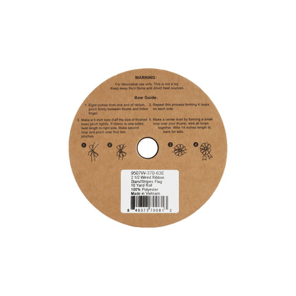 2 1/2 Wired Ribbon | Stars/Stripes Flag | 10 Yard Roll LaRibbons and Crafts