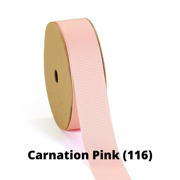LaRibbons 7/8 Premium Textured Grosgrain Ribbon -Carnation Pink