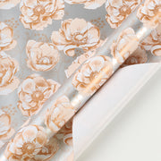 30" x 10' Wrapping Paper | Metallic Pearl Finish Floral