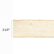 2 1/2" Wired Ribbon | "Glitter Net" Gold | 10 Yard Roll