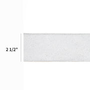 2 1/2" Wired Ribbon | "Glitter Sheer" White | 10 Yard Roll