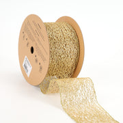 3" Mesh Wired Ribbon | Gold | 10 Yard Roll