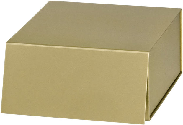 8" x 8" x 4" Collapsible Gift Box w/ Magnetic Square Flap Lid - Gold