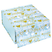 8" x 8" x 4" Loving Hearts with Love Lettering Collapsible Magnetic Gift Box - 2 Pcs Tissue Paper
