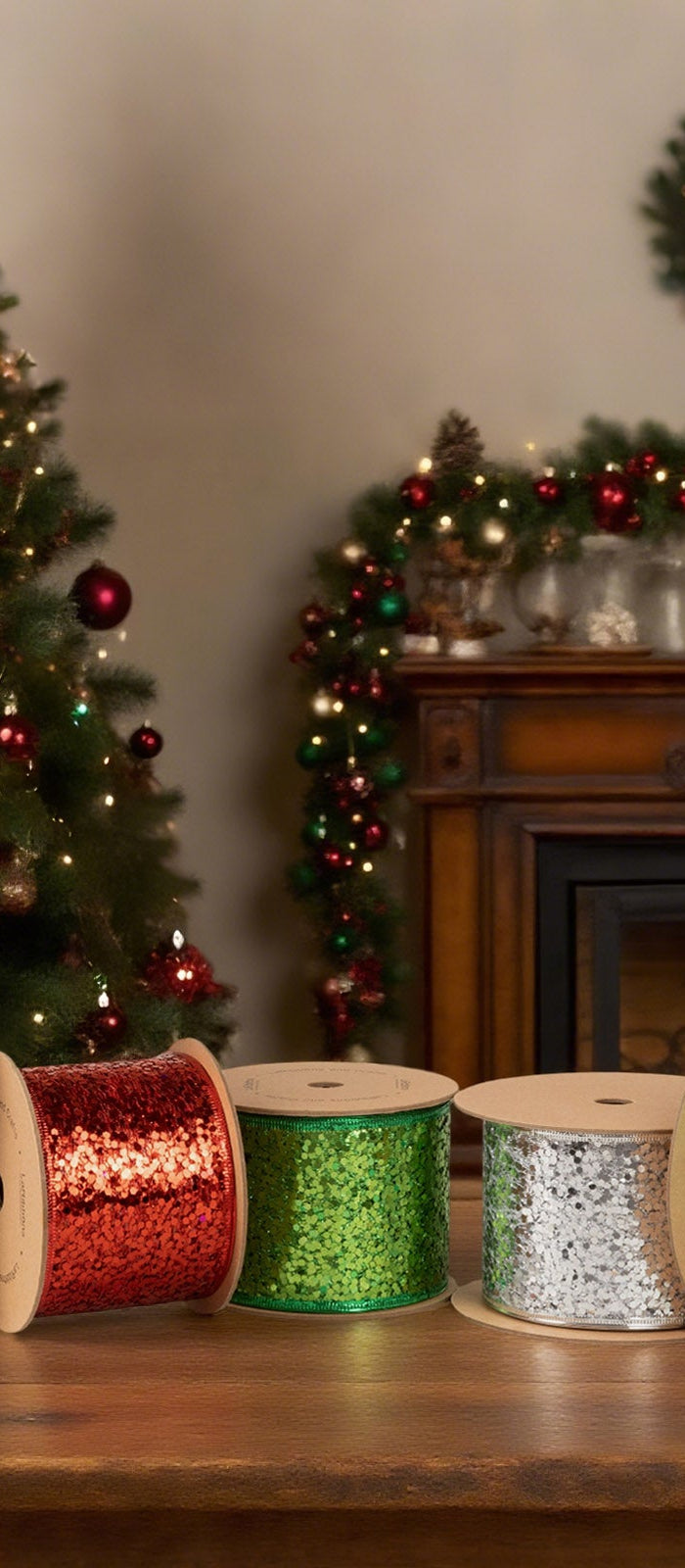 Tinsel-Wired-Ribbon LaRibbons and Crafts