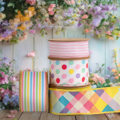 Dot-Stripe-Wired-Ribbon LaRibbons and Crafts
