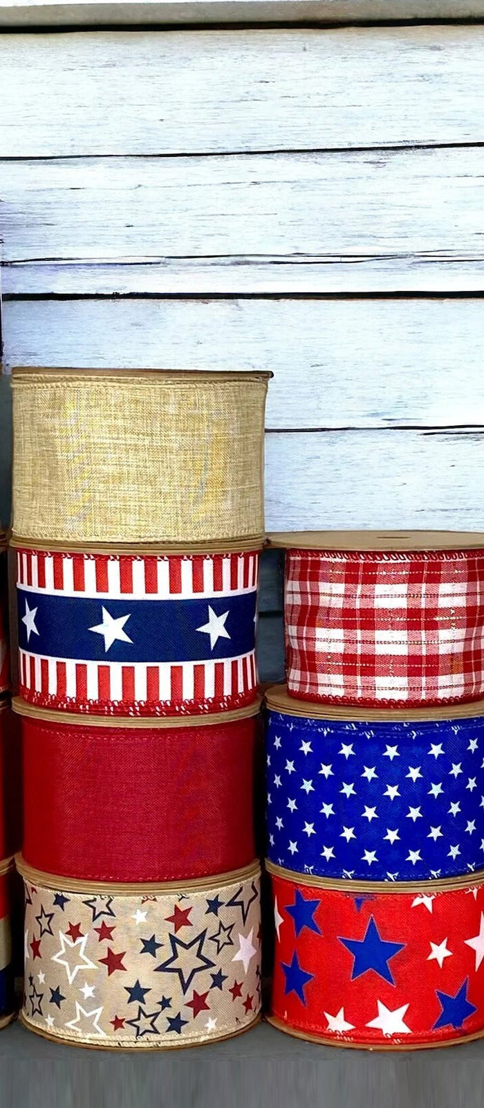 Patriotic-Wired-Ribbons LaRibbons and Crafts