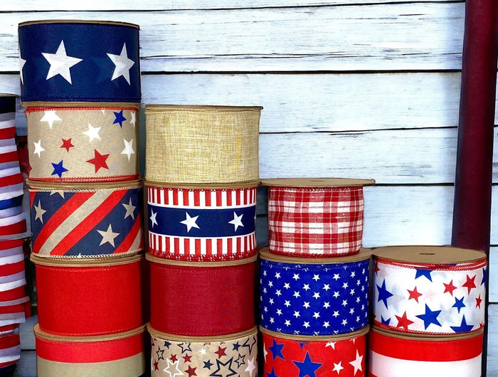 Patriotic-Wired-Ribbons LaRibbons and Crafts