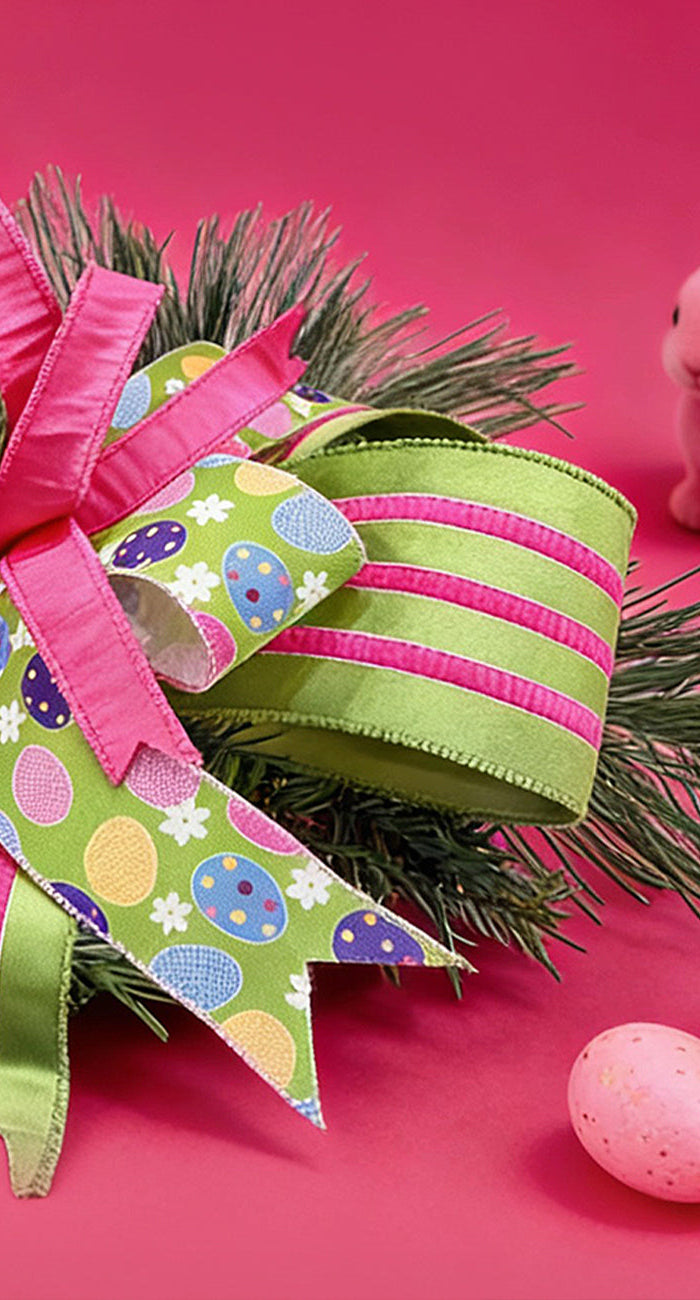 A grand bow crafted from LaRibbons Velvet Wired Ribbon (plaid & velvet textures, wired edges) adorns a Christmas tree, perfect for holiday décor and shaping elegant gifts.