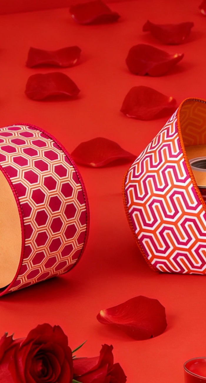 Pink satin wired ribbon — elevates floral gift wrap, perfect for Valentine’s gifting.
