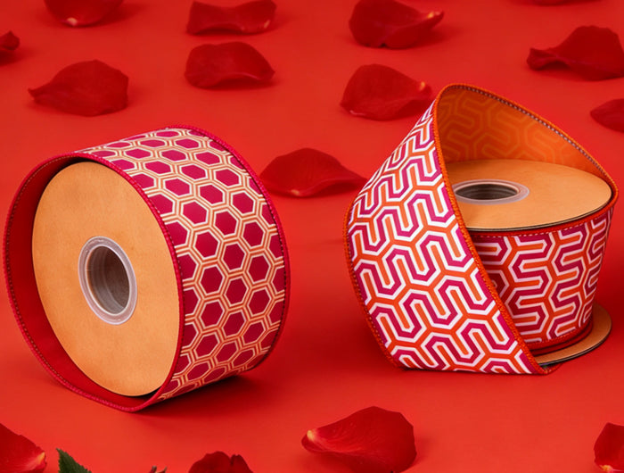 Pink satin wired ribbon — elevates floral gift wrap, perfect for Valentine’s gifting.