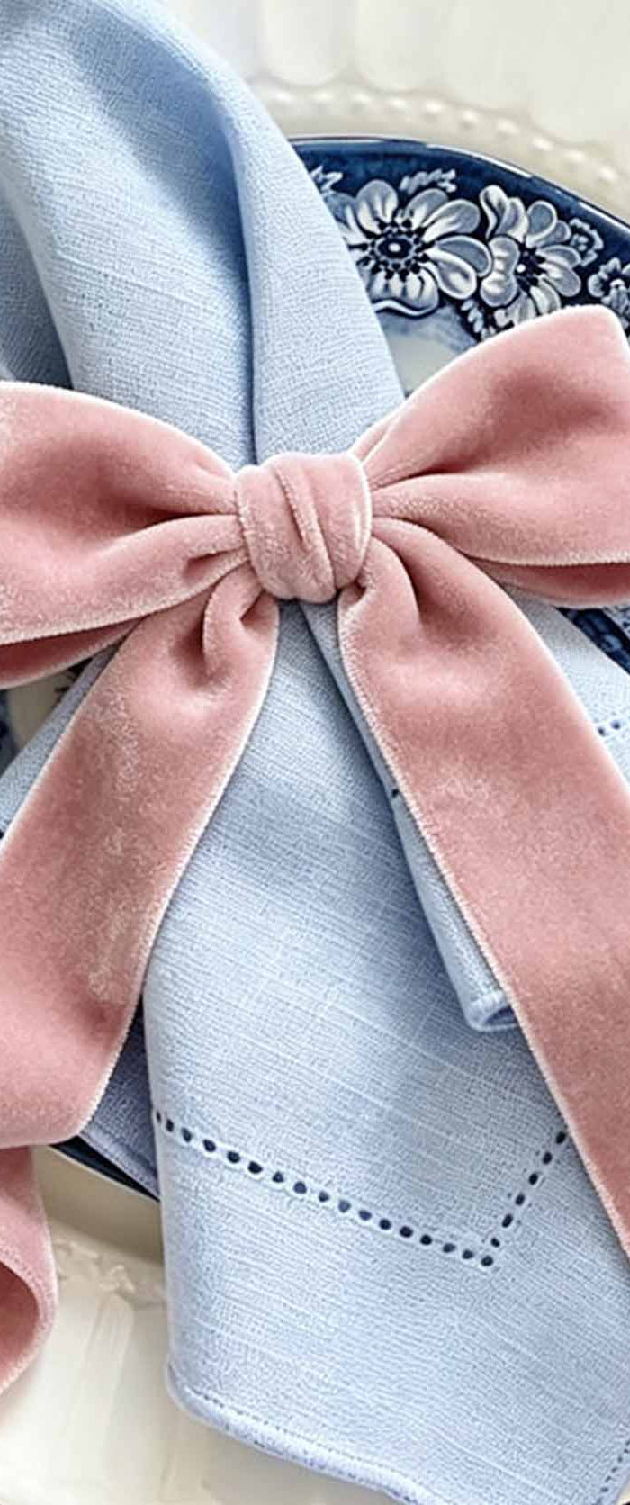 Non-Wired Velvet Ribbon spools (white, light pink, hot pink)—soft texture, romantic hues for Valentine gift wrapping.