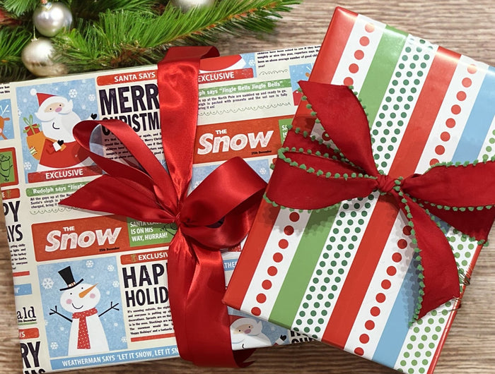 Holiday-Wrapping-Paper LaRibbons and Crafts