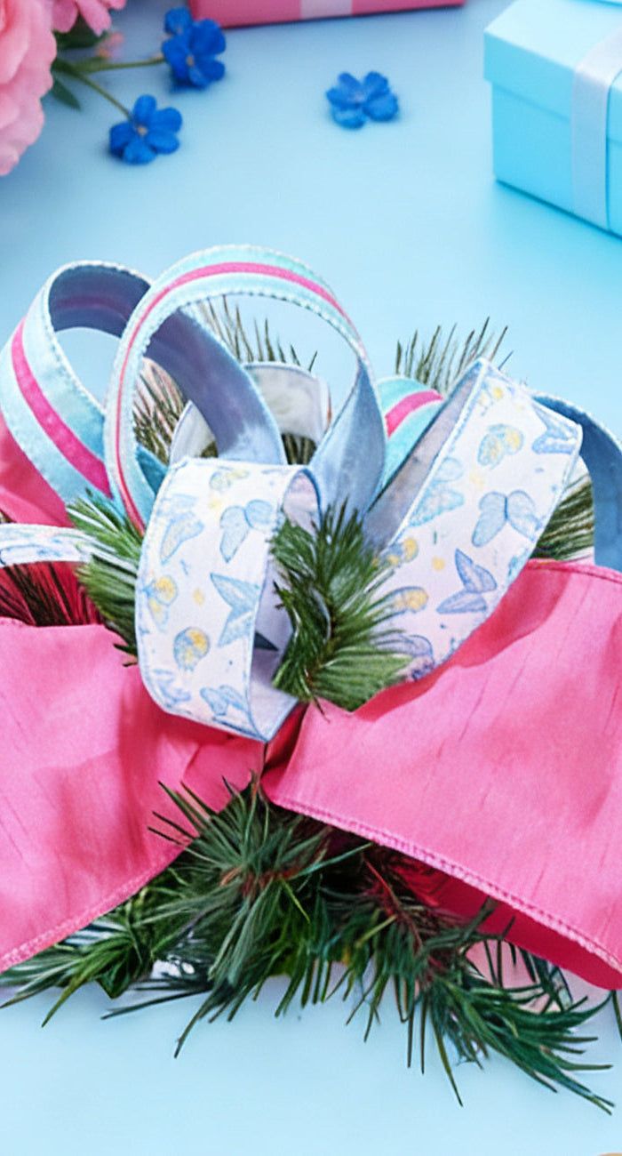 LaRibbons Dupioni Wired Ribbons in vibrant colors, boasting luxurious silk texture and wired edges, perfect for crafting elegant shapes in décor, gifts, and special projects.