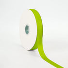 Spool of vibrant kiwi single-face satin ribbon, smooth sheen, ideal for gift wrapping & crafts.
