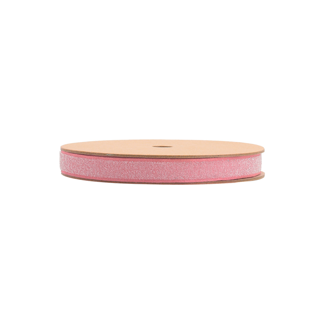 5/8" Wired Edge Corsage Ribbon | Pink Glitter | 25 Yard Roll