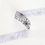 5/8" Single Face Printed Satin Ribbon | Spider Web | 20 Yard Roll
