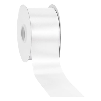 2 3/4" Floral Satin Ribbon | White | 100 Yard Roll