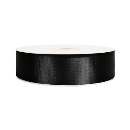 1 7/16" Floral Satin Ribbon | Black | 100 Yard Roll
