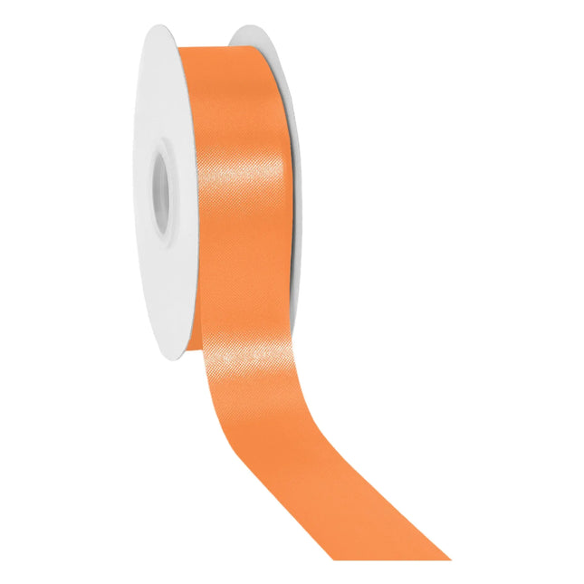 Wide orange satin floral ribbon 2 3/4 inch, silky decorative ribbon for Halloween wreath crafts