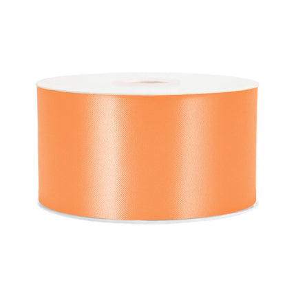 2 3/4" Floral Satin Ribbon | Orange | 100 Yard Roll