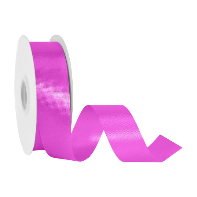 1 7/16 inch beauty pink floral satin ribbon spool, glossy bright pink satin for bouquets and gift decorative bows