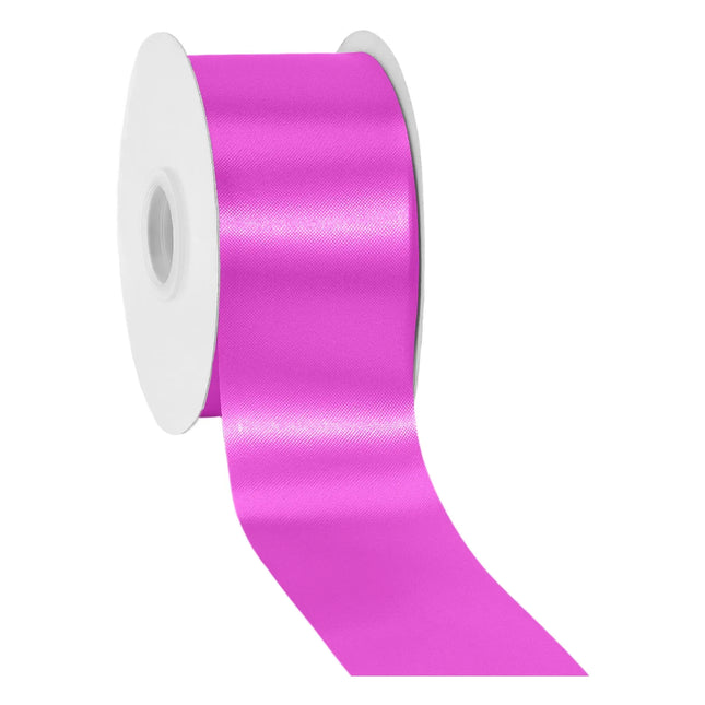 Smooth reflective beauty pink floral satin ribbon spool, premium wide ribbon for DIY craft projects
