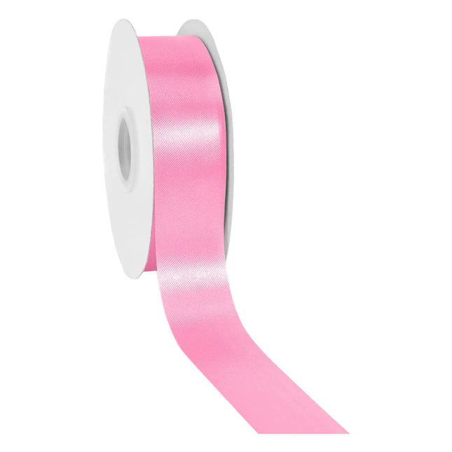 Glossy azalea satin floral ribbon with 1 7/16 inch width, silky smooth fabric for spring crafts
