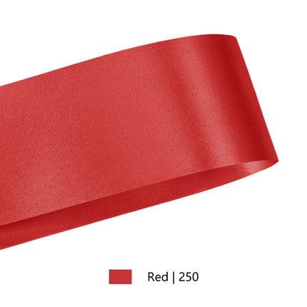 Smooth reflective red floral satin ribbon, wide decorative ribbon for DIY Valentine and festive craft projects