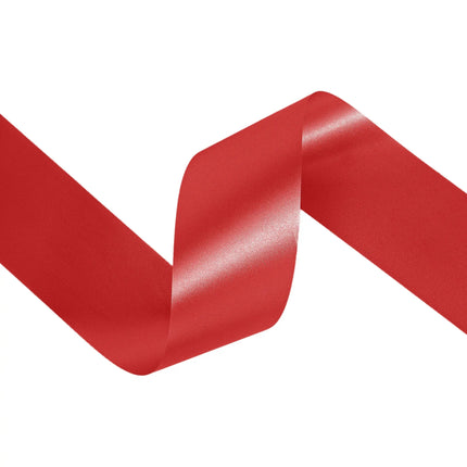 Lustrous wide red satin craft ribbon 2 3/4 inch, rich red ribbon for large handmade gift bows