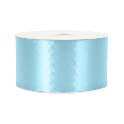 2 3/4" Floral Satin Ribbon | Lt Blue | 100 Yard Roll