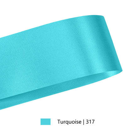 2 3/4" Floral Satin Ribbon | Turquoise | 100 Yard Roll