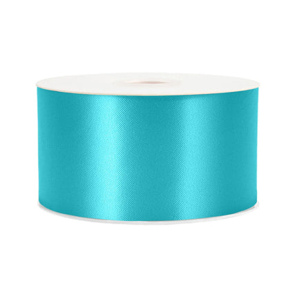2 3/4" Floral Satin Ribbon | Turquoise | 100 Yard Roll