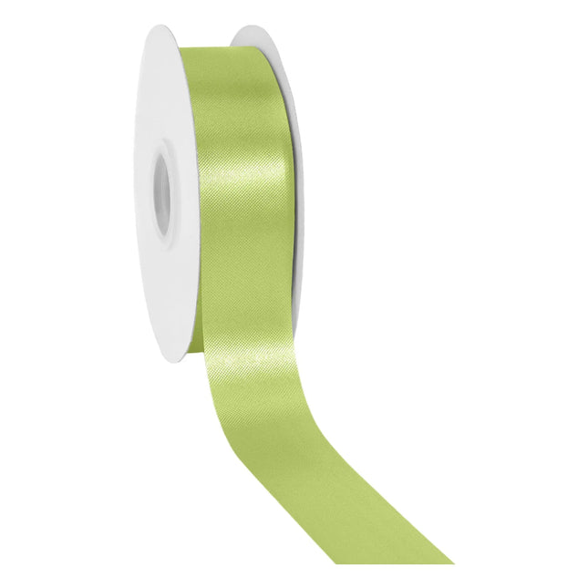 Leaf green satin floral ribbon 1 7/16 inch, silky decorative ribbon for spring wreath crafts