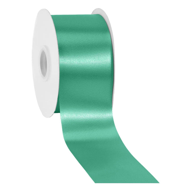 Wide hunter green satin floral ribbon 2 3/4 inch, silky decorative ribbon for wreath and wedding decor