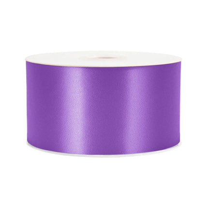 2 3/4" Floral Satin Ribbon | Purple | 100 Yard Roll