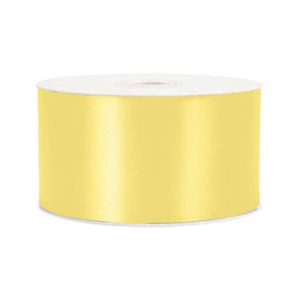 2 3/4" Floral Satin Ribbon | Yellow | 100 Yard Roll