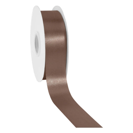 1 7/16" Floral Satin Ribbon | Brown | 100 Yard Roll