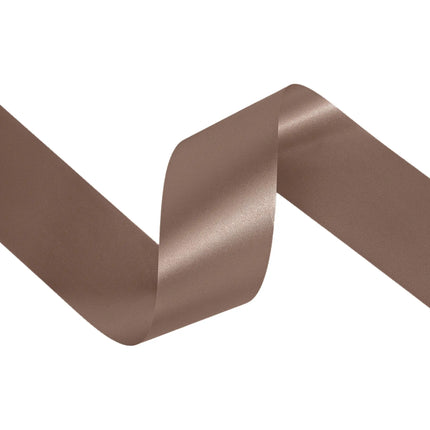 2 3/4" Floral Satin Ribbon | Brown | 100 Yard Roll