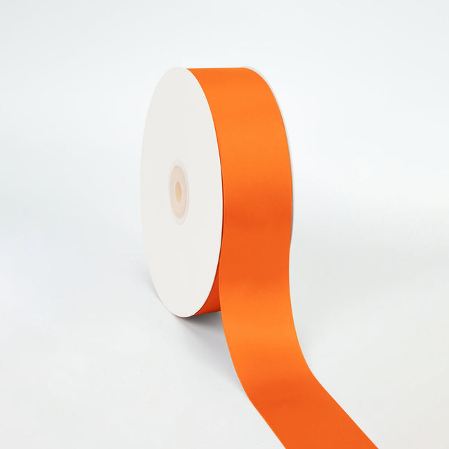 1 1/2" Double Face Satin Ribbon | Torrid Orange (750) | 50 Yard Roll LA Ribbons Wholesale