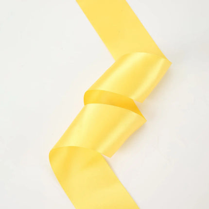 1 1/2" Double Face Satin Ribbon | Maize (650) | 50 Yard Roll LA Ribbons Wholesale