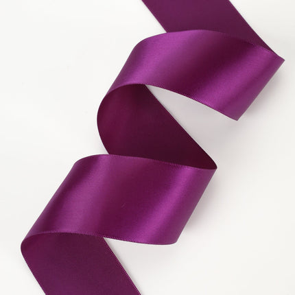 1 1/2" Double Face Satin Ribbon | Wine (275) | 50 Yard Roll LA Ribbons Wholesale